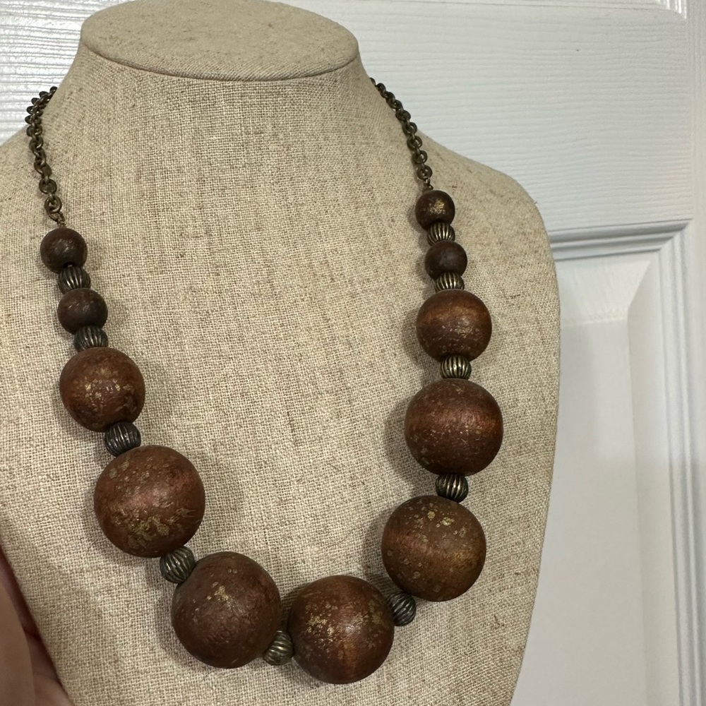 Brown wooden necklace